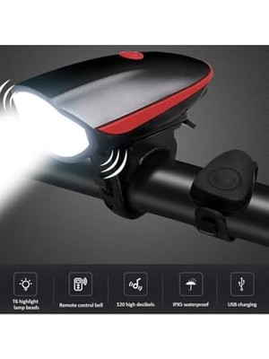 Die Grup 1200 Mah Xml-T6 LED Su Geçirmez Far Kornalı Bisiklet Feneri