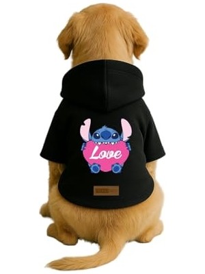Die Grup Baskılı Içi Polarlı Köpek ve Kedi Kıyafeti & Elbisesi - Sarı Renk Kapüşonlu Hoodie B9A84 Xs