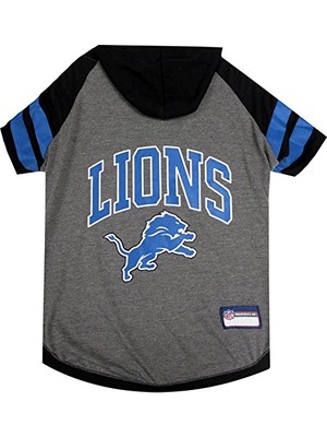 Die Grup Nfl Detroit Lions Köpekler ve Kediler Için Kapüşonlu Svetşört. | Nfl Futbol Lisanslı Köpek Kapüşonlu Tişört, X-Small| Evcil Hayvanlar Için Spor Kapüşonlu Tişört | Lisanslı Spor Köpek Gömlek