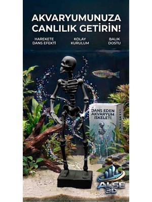 Alse 3D Alse Dans Eden Akvaryum Iskeleti 2'li Set - Akvaryumunuzda Ikili Eğlence!