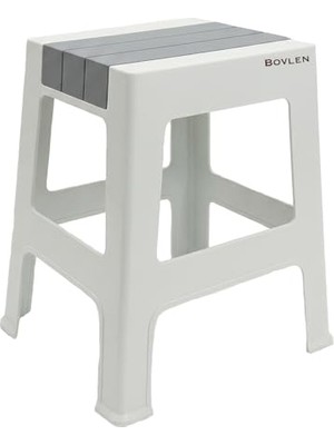 Die Grup Kaymaz Tabanlı Ev Ofis Taburesi - 120 kg Taşıma Kapasiteli Kaymaz Banyo Taburesi - Çocuk Taburesi - 35X45X40 cm (Büyük Gri)