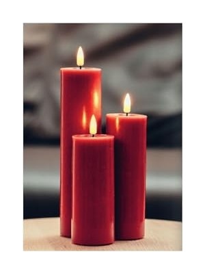 Die Grup Bordo Rengi LED Dış Mekan Mum 10X10 cm - De RF-UL-0042