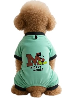 Die Grup Kedi ve Köpek Kıyafeti & Elbisesi Mint 4 Bacak Tulum Mickey Mouse Yeşil S
