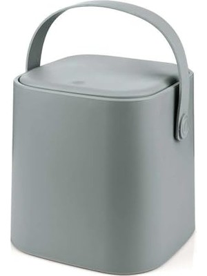 Die Grup Coverest Tutma Saplı Iç Kovalı Tezgah Üstü Mutfak Çöp Kovası, 4 Litre, Kilitli Kapak, Click Kapak, 20X20X22 Cm, Gri