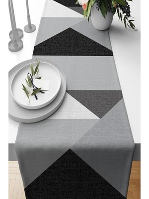 Die Grup Premium Tay Tüyü Dokuma Leke Tutmaz Kumaş Masa Örtüsü Geometrik Runner 40X140CM RNR347