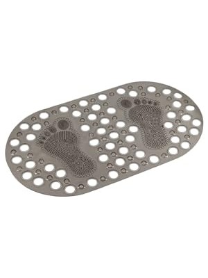Die Grup Premium Serisi Banyo - Küvet Içi Kaydırmaz Vantuzlu Ayak Desenli Paspas 66,5 x 36,5 Cm, Siyah