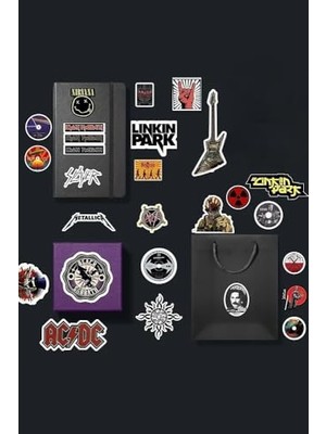 Die Grup Rock Metal Sticker Paketi/bullet Journal Defter Çıkartma Ajanda Laptop Etiket 2