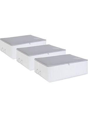 Die Grup Ocean Home Textile 3'lü Büyük Boy Gri Renk Stuff & Things Baza Altı Hurç Set