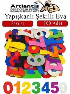 Die Grup Şekilli Eva Yapışkanlı Sayılar 100 Lü 1 Paket Kendinden Yapışkanlı Eva Sticker Okul Öncesi Kreş Ana Sınıfı
