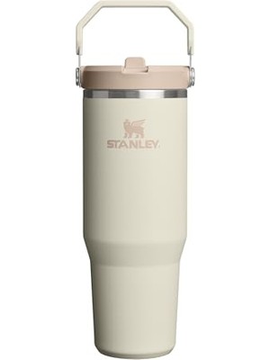 Die Grup Stanley Iceflow Flip Straw Tumbler Pipetli Termos Su Şişesi 0.89 Litre - Krem | Paslanmaz Çelik