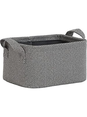 Die Grup Ocean Home Textile Antrasit Renk Dokulu Kumaş Sepet 24 x 17 x 12 cm