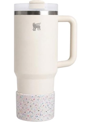 Die Grup Konfetti Glitter Silikon Tumbler Alt Koruyucu, 30OZ/40OZ Quencher ile Uyumlu Bardak Tabanı Boot Aksesuar