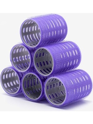 Die Grup Croc 1215 Büyük Boy Bigudi 6lı (Cırtlı - Yapışkanlı Bigudi) Mor Çap: 4.5cm