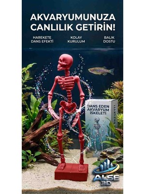 Alse 3D Alse Dans Eden Akvaryum Iskeleti 2'li Set - Akvaryumunuzda Ikili Eğlence!