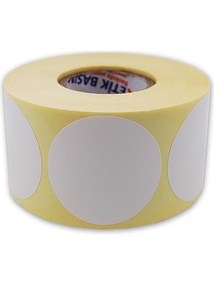 Die Grup Kuşe Etiket 40MM Çap Ruloda 500 Adet 40MM Kuka Çapında Baskısız Barkod Yazıcı Etiketi