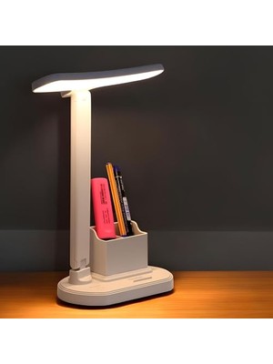 Die Grup BADEM10 Masa Lambası Şarjlı Gece Lambası 10W 3 Renk Telefon Tutucu Dokunmatik Kademeli Çalışma Okuma Işığı