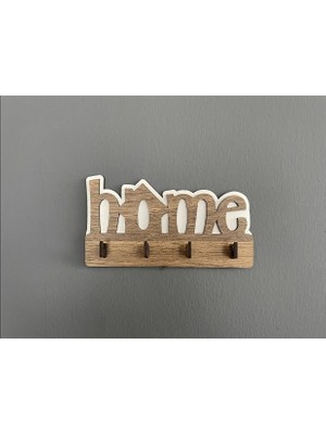 Die Grup Home Ahşap Duvar Dekoru Anahtar Askısı Dekoratif Anahtar Askılığı Hediyelik (17X9CM) (Siyah)