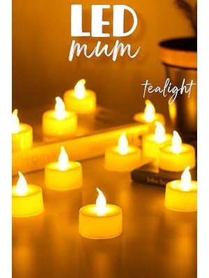 Die Grup 24 Adet LED Mum Tealight Mini Dumansız Pilli Alevli Dekoratif Yapay Mum Işıldak Beyaz 1036-2          [enerji Sınıfı A]