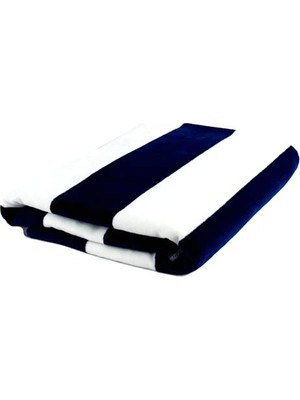 Die Grup Plaj Büyük Havlu Havuz Plaj Kabana Çizgili Tek Taraflı Havlu ve Tek Taraflı Kadife 81,28 cm x 177,8 cm Mavi Beyaz (1 Adet)