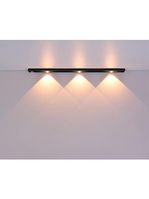 Die Grup Hareket Sensörlü Ledli Gece Lambası, Parlaklık Ayarı Yapılabilir, 3000K-6000K, 3 Mod, Kablosuz, Merdiven Aydınlatması, USB Şarj Edilebilir Işık, LED Manyetik Lamba (Cata - Bella - Siyah 40 Cm)