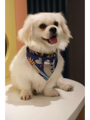 Die Grup Orman Desenli Lacivert Köpek Fuları Bandanası Köpek Kıyafeti Lacivert Xs