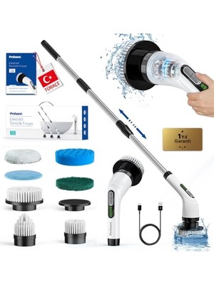 Die Grup Elektrikli Temizlik Fırçası, Şarjlı Temizlik Fırçası 7 Adet Farklı Başlık Ile, Mutfak ve Banyolarda Birçok Temizlik Görevi Için, Küvet, Duş, Fayans ve Zemin Için Temizlik Malzemeleri