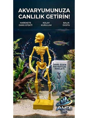 Alse 3D Alse Dans Eden Akvaryum Iskeleti 2'li Set - Akvaryumunuzda Ikili Eğlence!