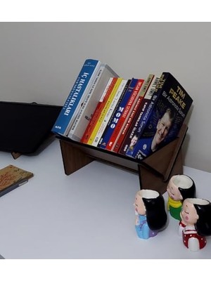 Die Grup Ahşap Masaüstü Kitaplık Mini Raf Masaüstü Kitap Düzenleyici Organizer 34 cm ve 50 cm (34 Cm)