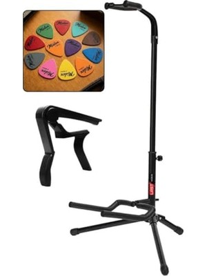 Die Grup GTR-01C Gitar Standı Sehpası + Capo + Pena Paketi