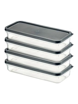Die Grup Orret Home 4 Adet Buzdolabı Organizeri – Pp Plastik Şeffaf ve Ayarlanabilir Saklama Kabı, Gıdaları Taze Tutan Fresh Box, Çok Amaçlı,mikrodalga ve Bulaşık Makinesi Uyumlu (Gri, 1200 Ml)