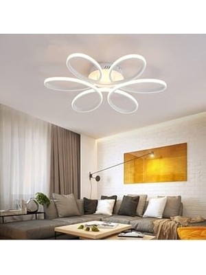 Die Grup Papatya Modern Tasarım Yatak Odası - Salon - Mutfak Beyaz Renk Gün Işığı ve Beyaz LED Avize