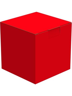 Die Grup 15X15X15-25 Adet - Kırmızı Kilitli E Ticaret Karton Kargo Kutusu (Ofset Red Chrome)