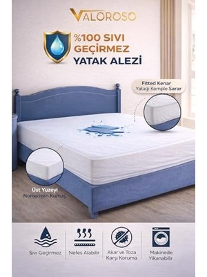 Die Grup Fitted Full Kenar Su Sıvı Geçirmez Yatak Koruyucu Alez – 100X200 / 120X200 / 160X200 / 180X200 cm / 200X200 cm (160X200)
