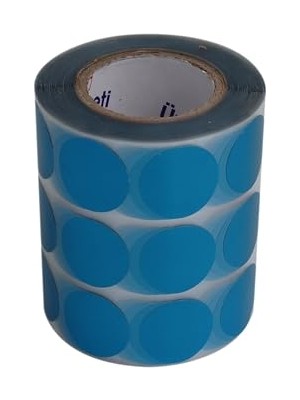 Die Grup Metalize Kuşe Etiket 25MM x 25MM Ruloda 2500 Adet, Ev ve Ofis Kullanımı Için Kendinden Yapışan Etiket ve (Metalize Mavi)