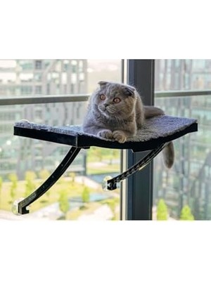 Die Grup Cama Asılan Vantuzlu Plastik Kedi Yatağı (Antrasit)