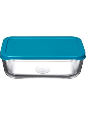 Die Grup Paşabahçe Snow Box Saklama Kabı 1225 cc Tekli Plastik Turkuaz Kapaklı