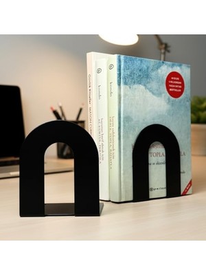 Die Grup 2'li Metal Kitap Desteği Kitap Tutucu (Ikili) Dekoratif Aksesuar (Mavi)