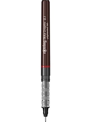 Die Grup Tikky Graphic Keçe Uçlu Teknik Çizim Kalemi, 0,1 Mm, Siyah Mürekkep, Kahverengi