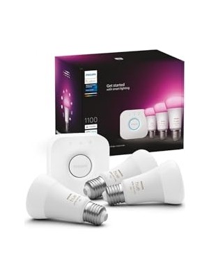 Die Grup Philips Hue Wca 9W E27 Renkli Akıllı Ampul 3'lü Başlangıç Seti, Hue Bridge Dahildir - 25.000 Saat Ampul Kullanım Ömrü          [enerji Sınıfı F]