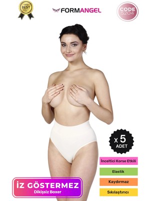 #slipkorse Seamless Dikişsiz Karın Sıkılaştıran Şekillendirici Karın Toparlayıcı Slip Korse - 5 Adet