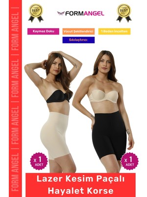 #korse Lazer Kesim Iz Göstermeyen Kaymaz Toparlayıcı Sıkılaştırıcı Paçalı Hayalet Korse 2'li Set