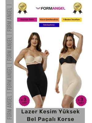 #korse Iz Göstermeyen Kaymaz Lazer Kesim Toparlayıcı Rahat Yüksek Bel Hayalet Slip Korse 6'lı Set