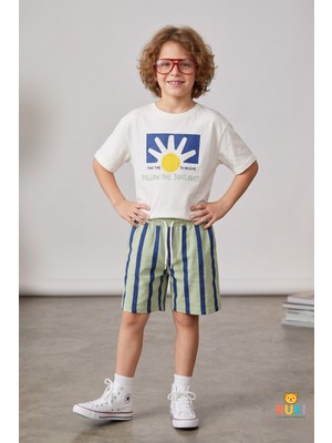 Ruki Çocuk Erkek Çocuk Çizgili Şort T-Shirt Takım