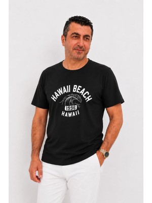 SSO Erkek Yazı Baskılı Kısa Kollu Siyah T-Shirt