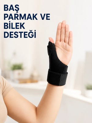 Skygo Metal Atelli Başparmak Destekli El Bilekliği Ayarlanabilir De Quervain Bilek Desteği