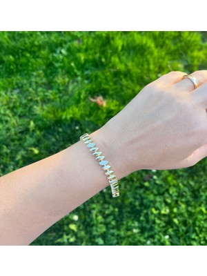14K Örüntülü Taşlı Bileklik