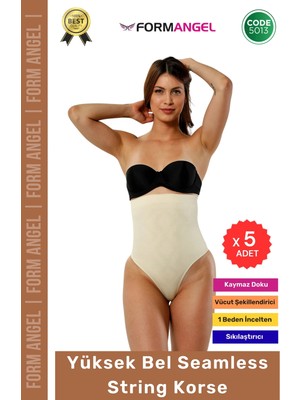 #korse Seamless Dikişsiz Toparlayıcı Vücut Şekillendiren Kaymaz Yüksek Bel String Korse - 5 Adet