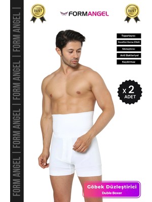 #boxerkorse Göbek Düzleştirici Bel Basen Toparlayıcı Sıkılaştırıcı Duble Erkek Boxer Korse - 2 Adet