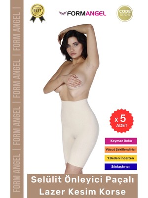 #korse Lazer Kesim Dikişsiz Iz Göstermeyen Toparlayıcı Kaymaz Selülit Önleyici Paçalı Korse - 5 Adet