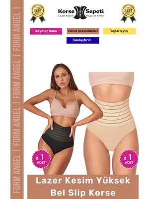 #korse Vücut Şekillendirici Karın Bel Toparlayıcı Lazer Kesim Yüksek Bel Slip Korse 2'li Set